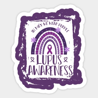 In May We Wear Purple Retro Lupus Awareness Month Sticker